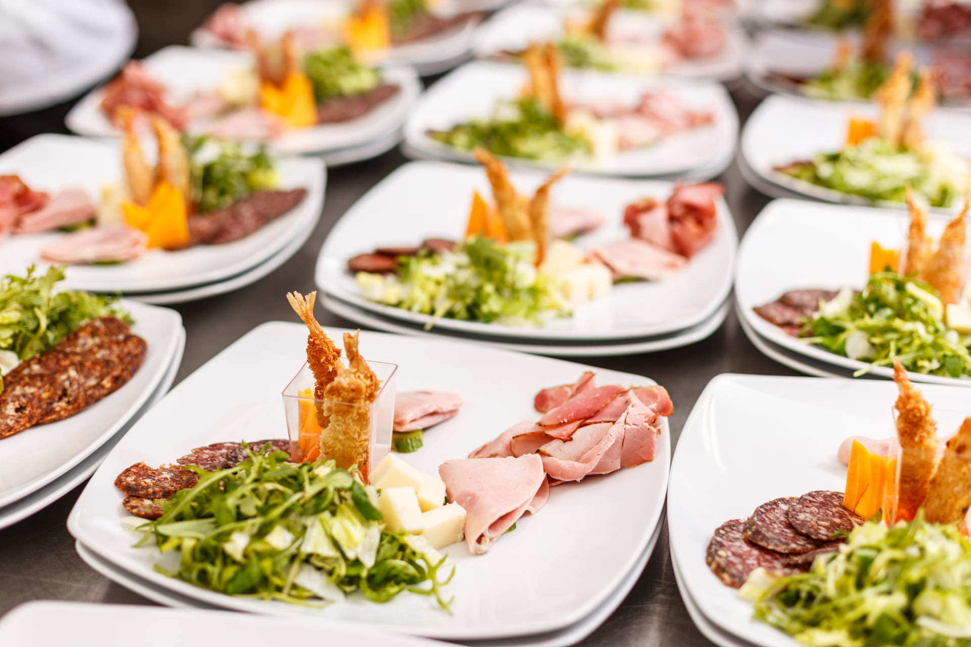 Lot of appetizer plates